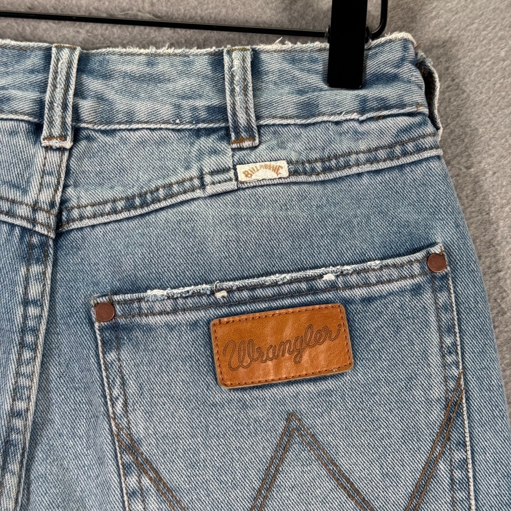 Wrangler X Billabong Extra Flare Jeans Womens 27 Blue Lightwash Patchwork Collab - Picture 12 of 16